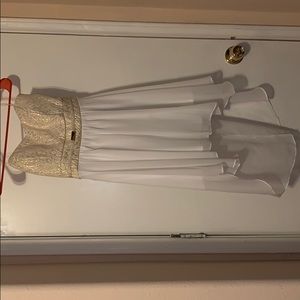 Cream ivory and white strapless dress